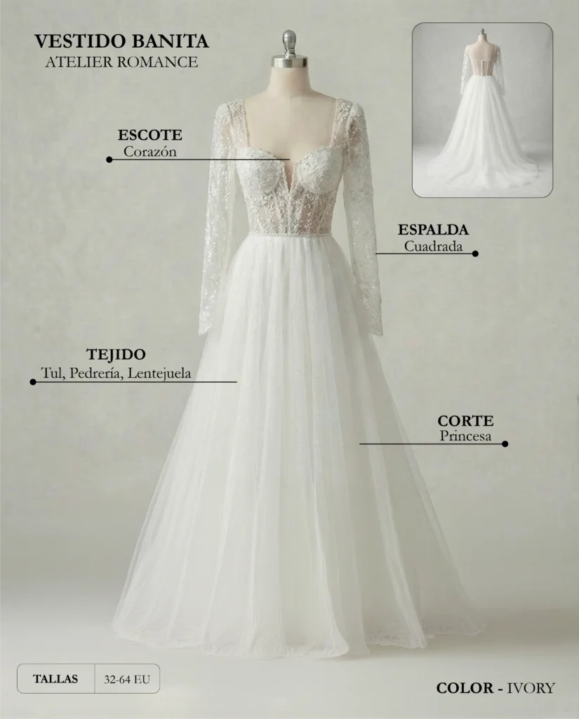 Vestido de novia Banita ficha técnica, Romance