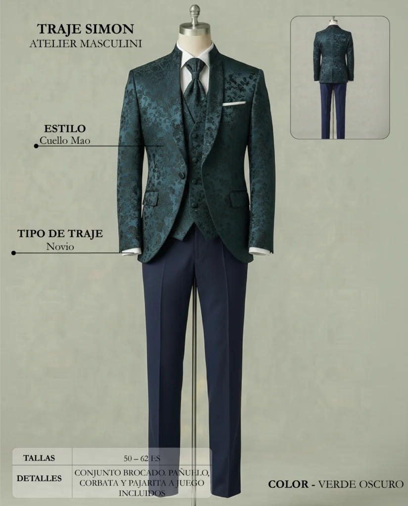 Traje de novio Simon-ficha técnica, Masculini