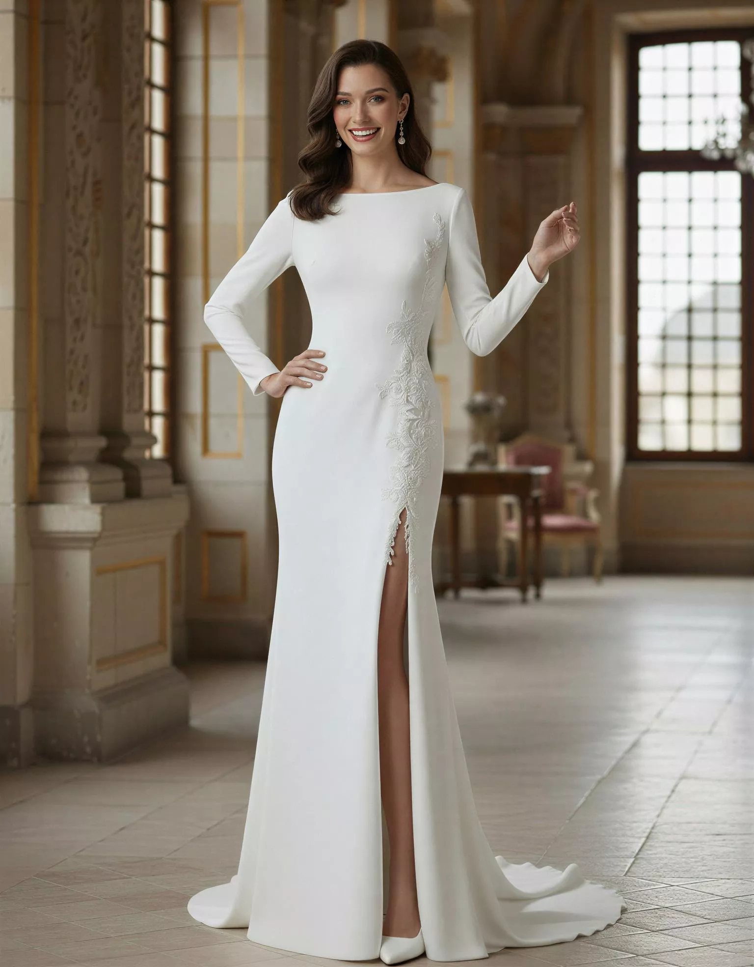 rynelle_Vestido_Novia_Crepe_ manga larga