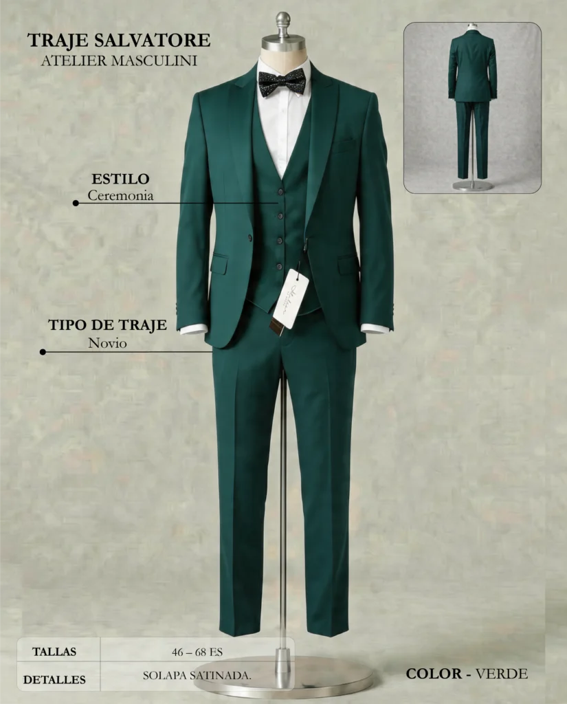 Traje de novio Salvatore ficha técnica, Masculini