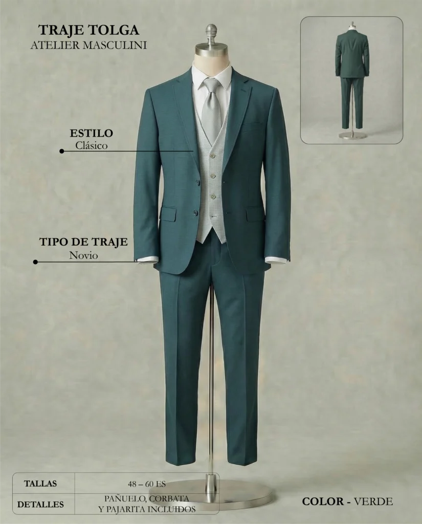Traje de novio Tolga ficha técnica, Masculini