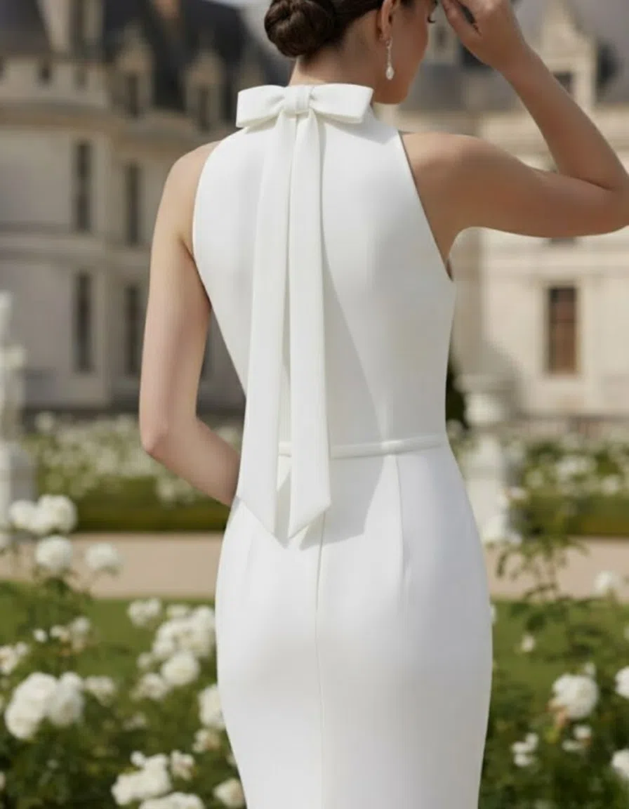 relora_Vestido_Novia_Crepe_ CuelloHalter