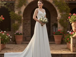 vestido-novia-Rhosira-atelierromance-satén-escotecorazón-espaldaabierta-atelierdebodas