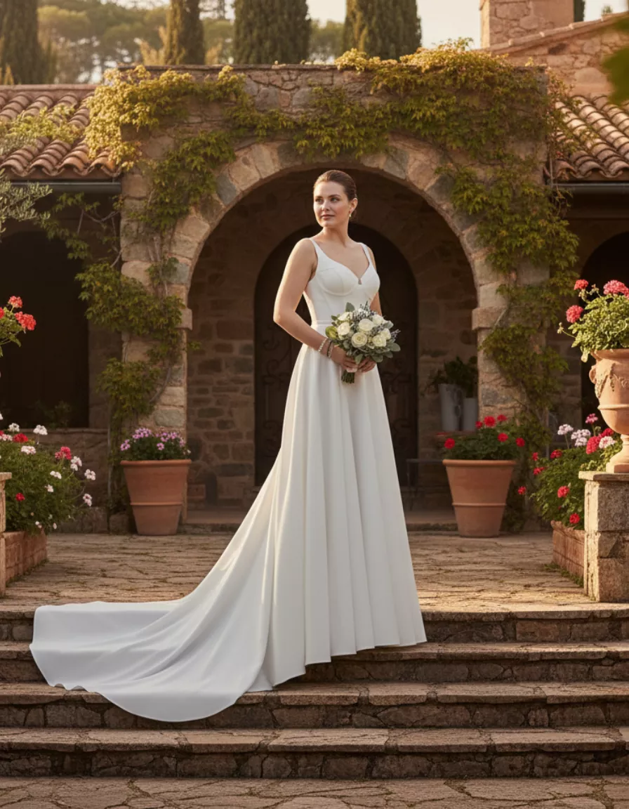 vestido-novia-Rhosira-atelierromance-satén-escotecorazón-espaldaabierta-atelierdebodas