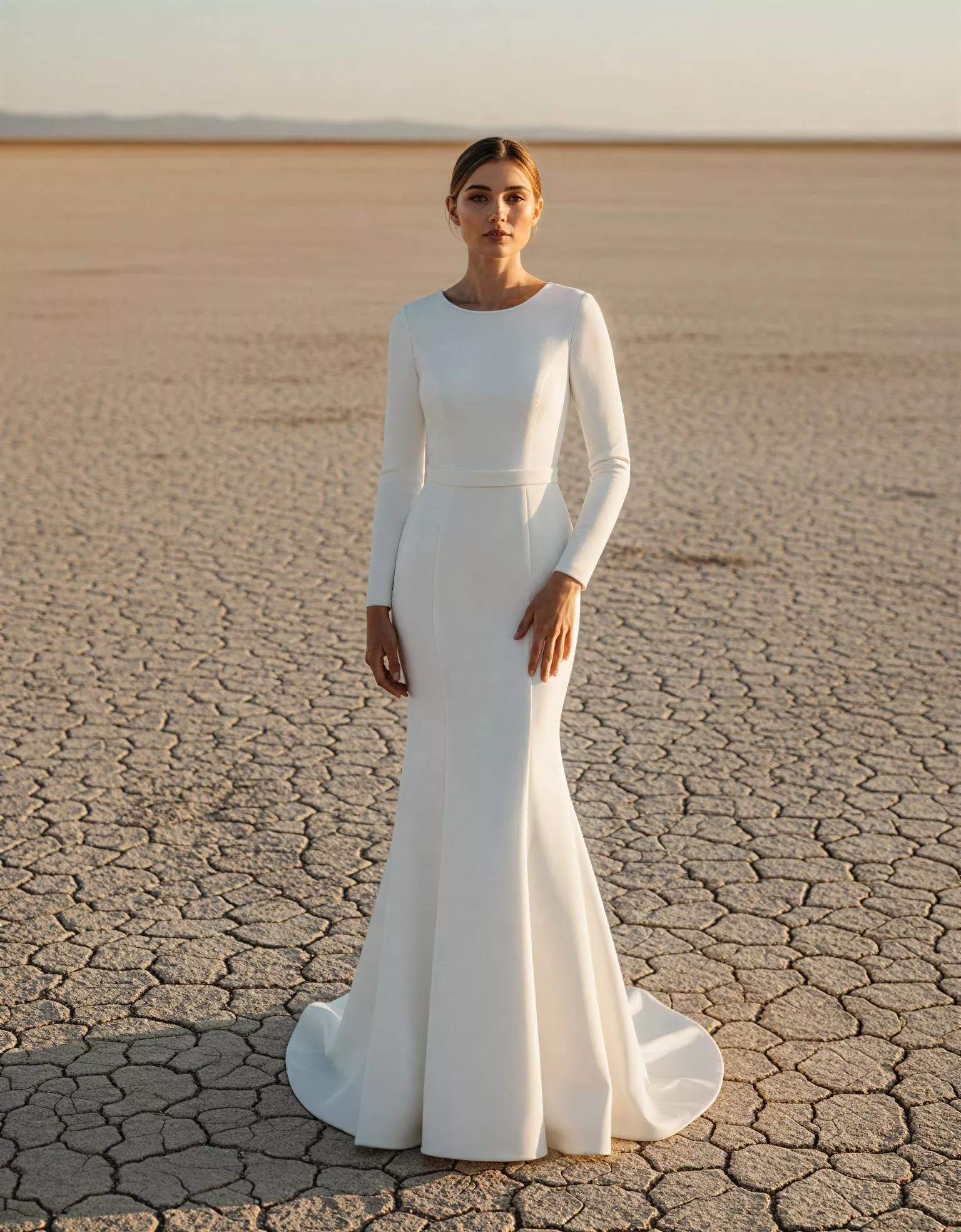 vestido-novia-danika-atelierromance-satén-escotecerrado-espaldacerrada-atelierdebodas