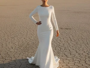 vestido-novia-danika-atelierromance-satén-escotecerrado-espaldacerrada-atelierdebodas