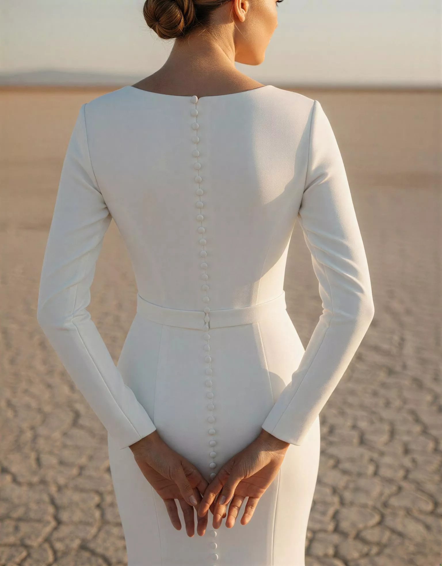 vestido-novia-danika-atelierromance-satén-escotecerrado-espaldacerrada-atelierdebodas