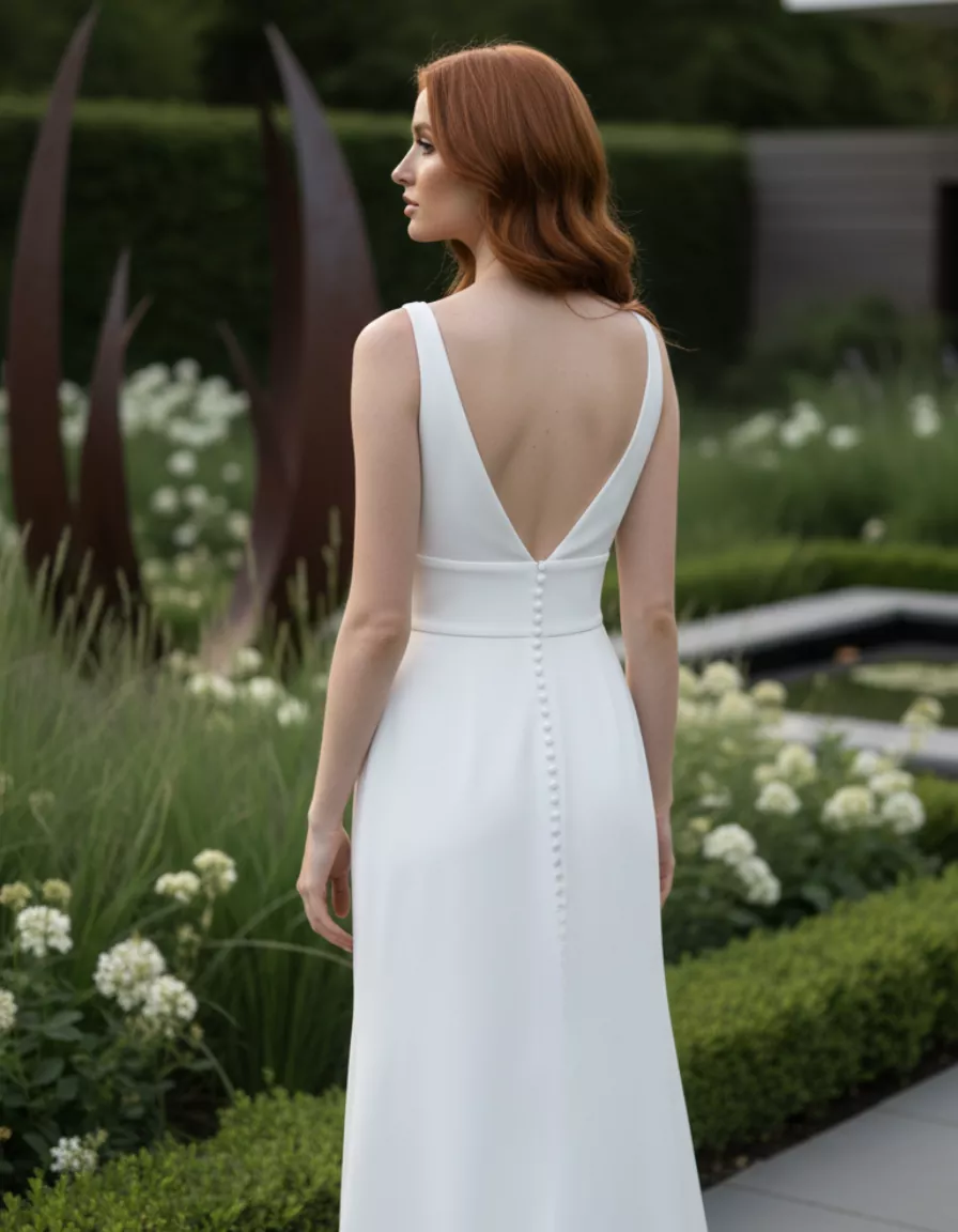 vestido-novia-Gardenia-atelierromance-crepé-escotev-espaldav-atelierdebodas