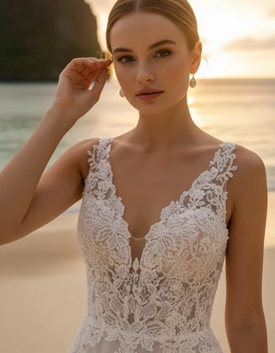 vestido-novia-clavelina-ateliercouture-encaje-escotev-espaldacerrada-atelierdebodas