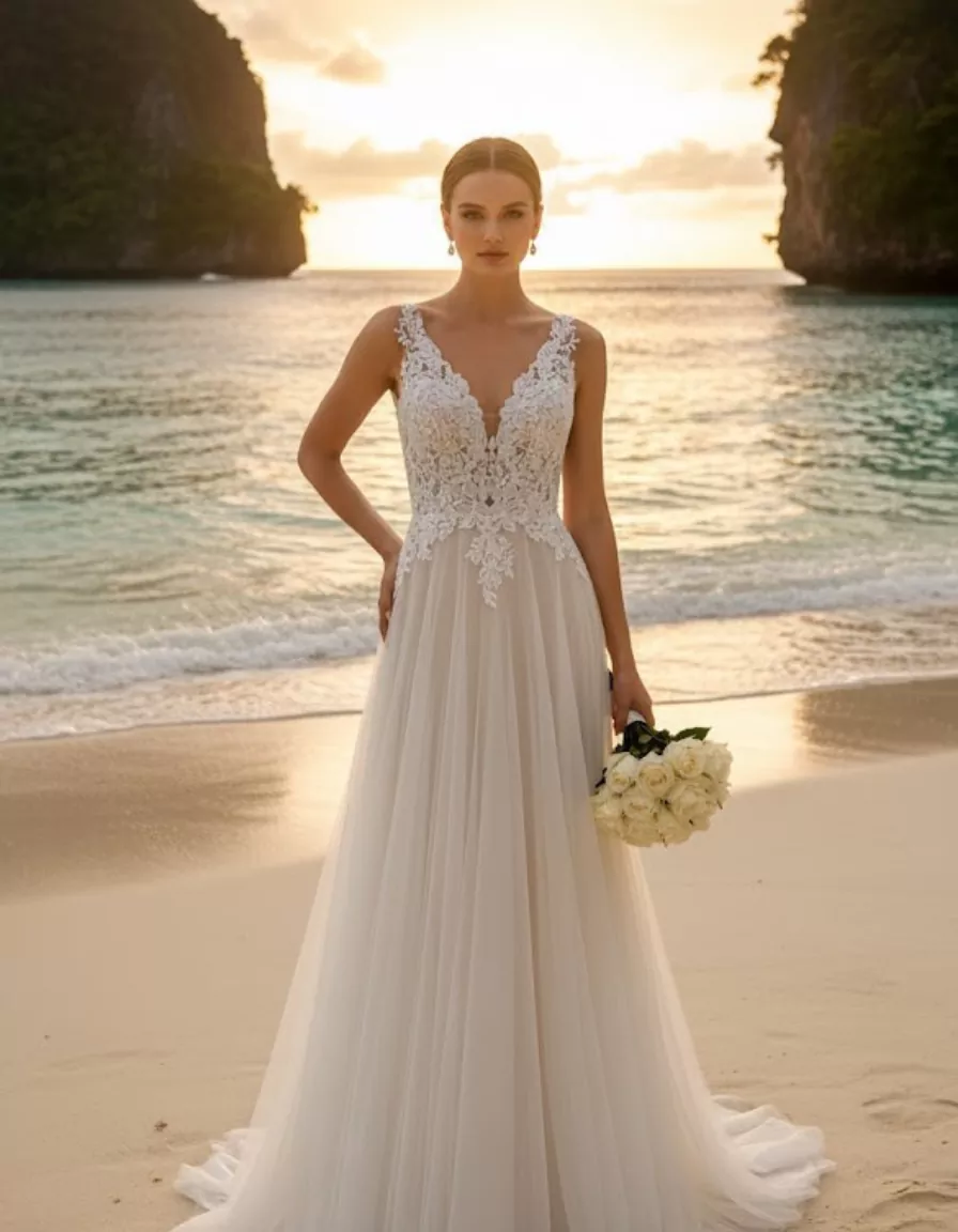 vestido-novia-clavelina-ateliercouture-encaje-escotev-espaldacerrada-atelierdebodas