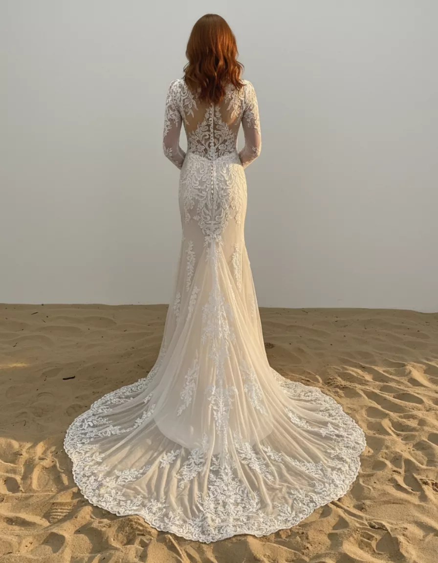 vestido-novia-enebro-ateliercouture-encaje-escotev-espaldacerrada-atelierdebodas