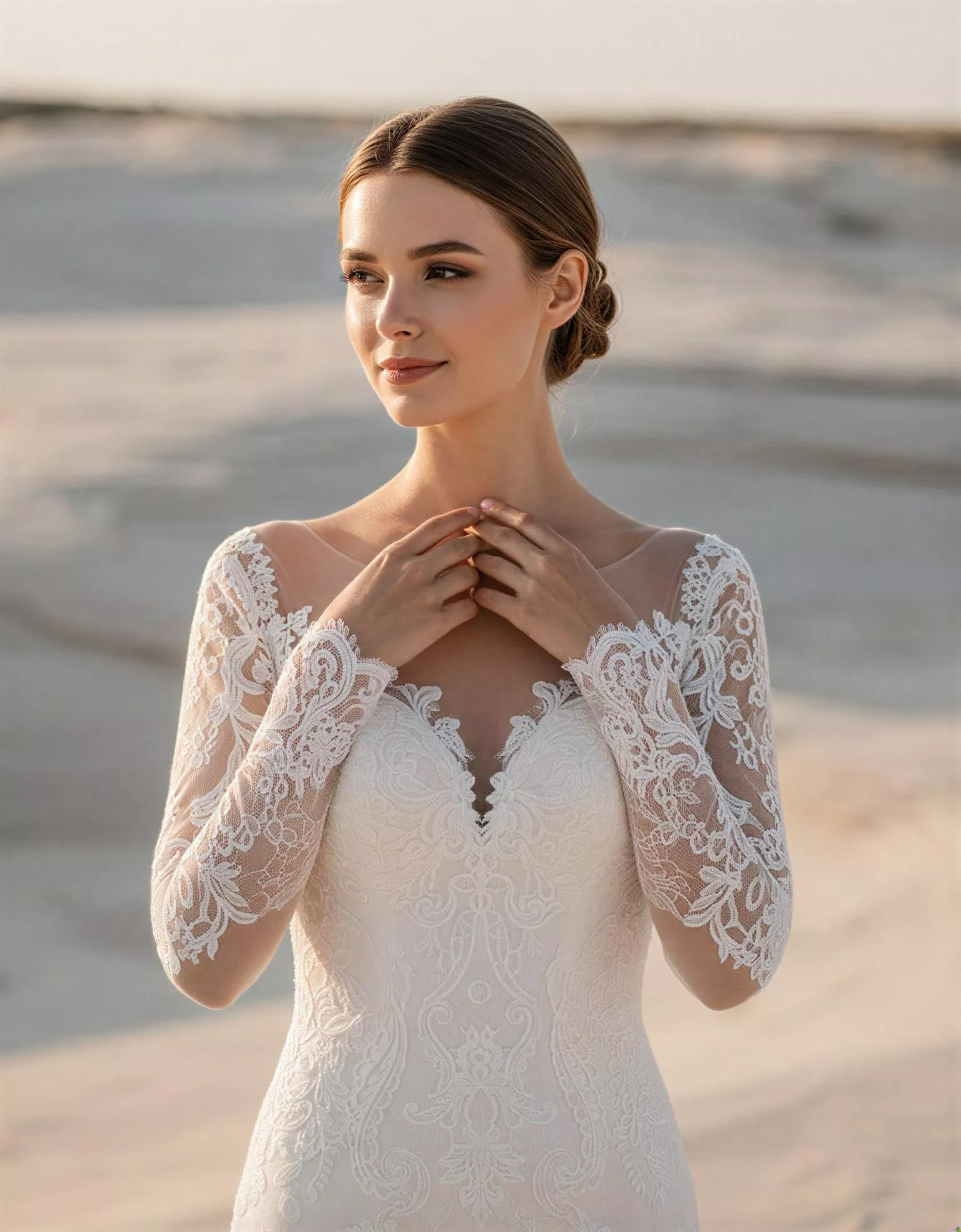 vestido-novia-kioto-ateliercouture-encaje-escotecorazón-espaldacerrada-atelierdebodas