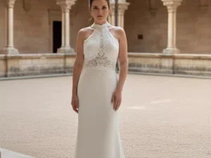 vestido-novia-oslo-atelierromance-encaje-escotecerrado-espaldaabierta-atelierdebodas