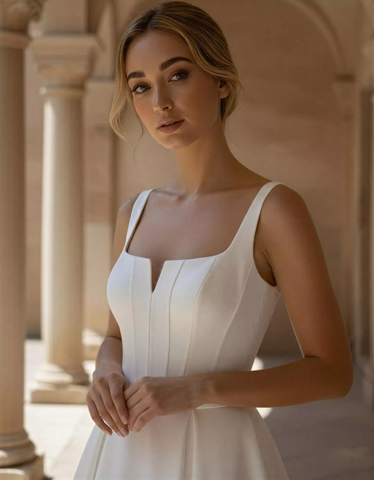 vestido-novia-pixie-atelierromance-crepé-escoterecto-espaldarecta-atelierdebodas