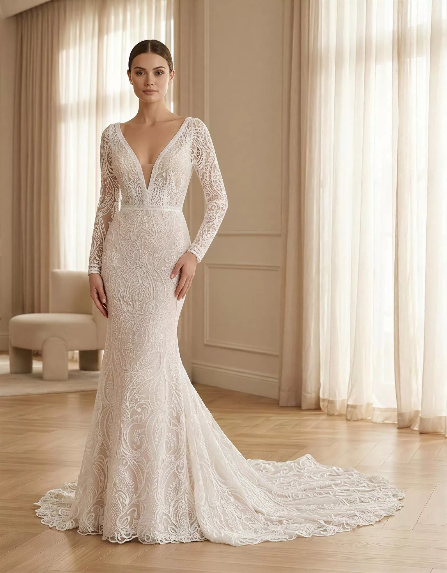 vestido-novia-helrithia-atelierromance-encaje-escotecorazón-espaldacerrada-atelierdebodas