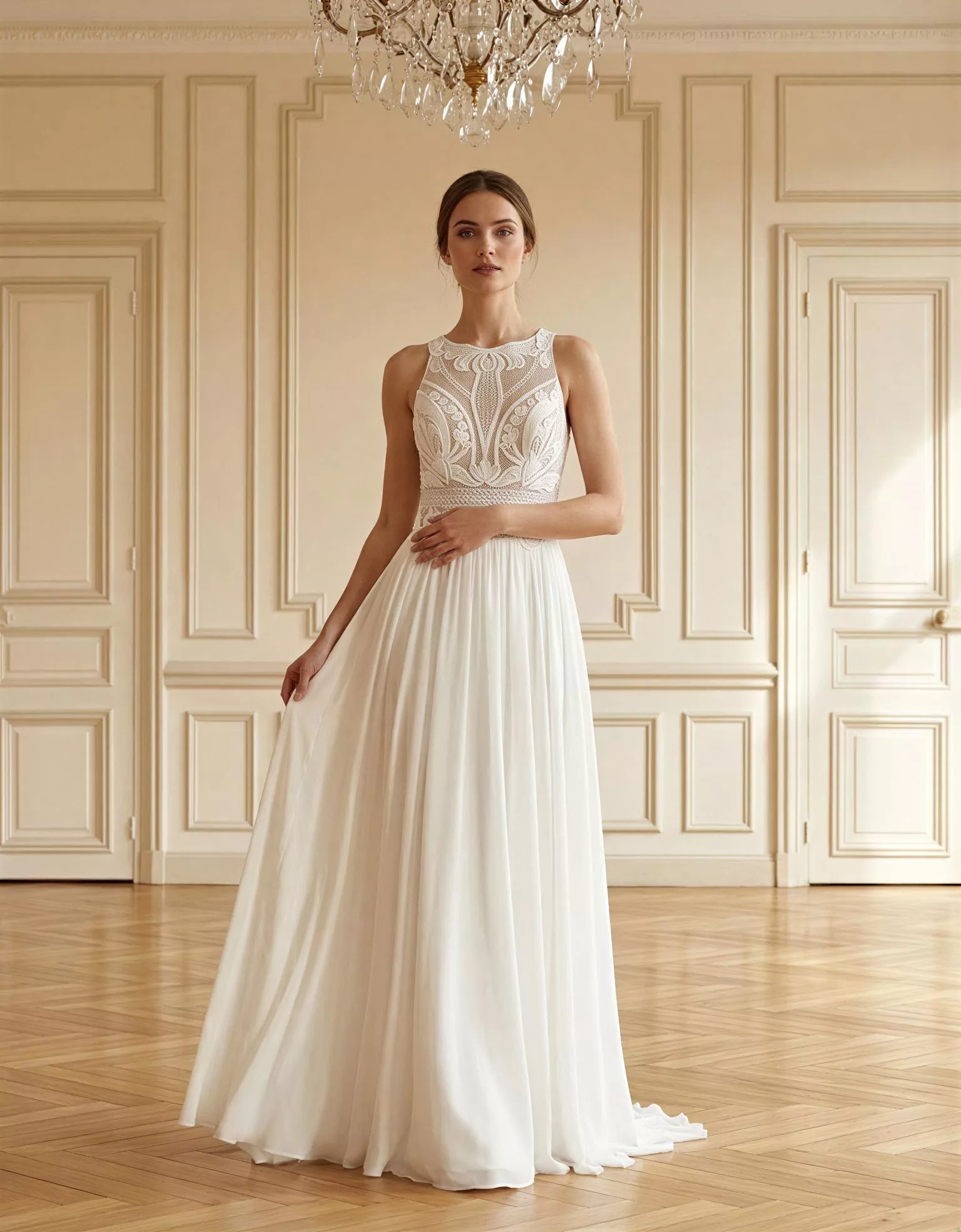 vestido-novia-naiara-atelierromance-encaje-escotecerrado-espaldacerrada-atelierdebodas