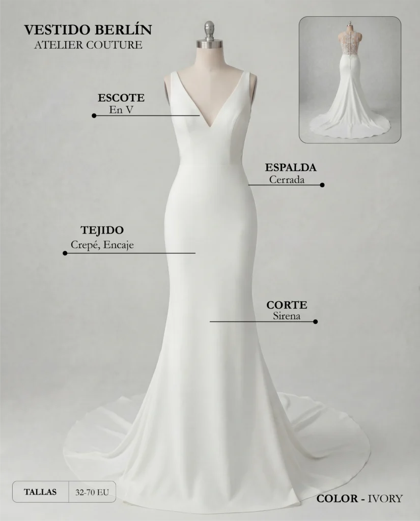 Vestido de novia Berlín ficha técnica Couture