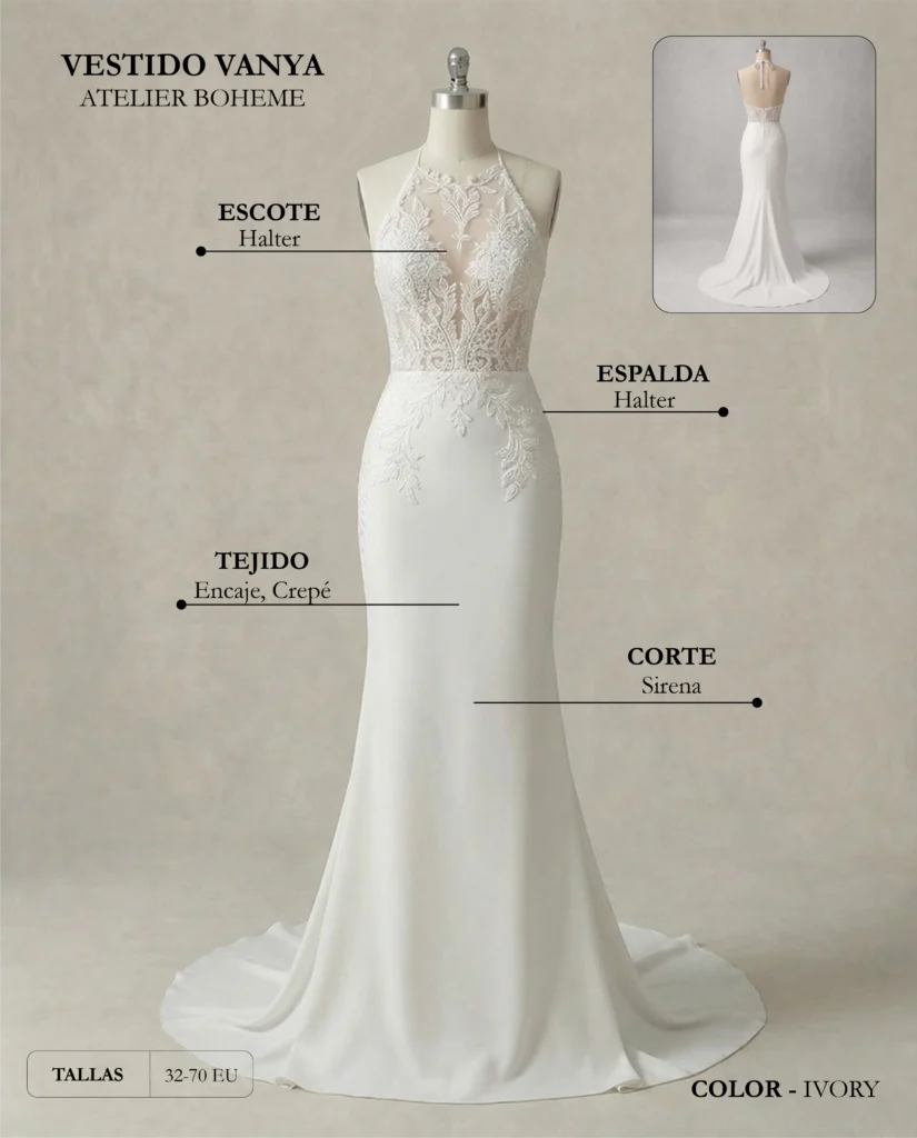 Vestido de Novia Vanya, ficha técnica, Boheme
