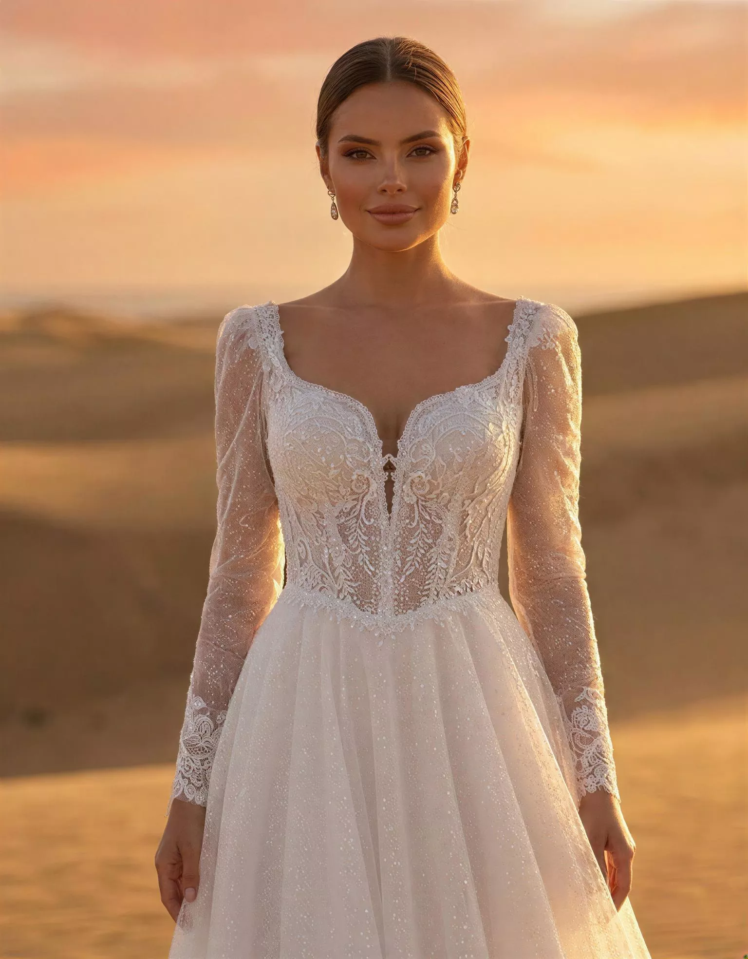 vestido-novia-portent-atelier-romance-pose-frontal-detalle-encaje-escoteenv-espaldaenv-atelierdebodas