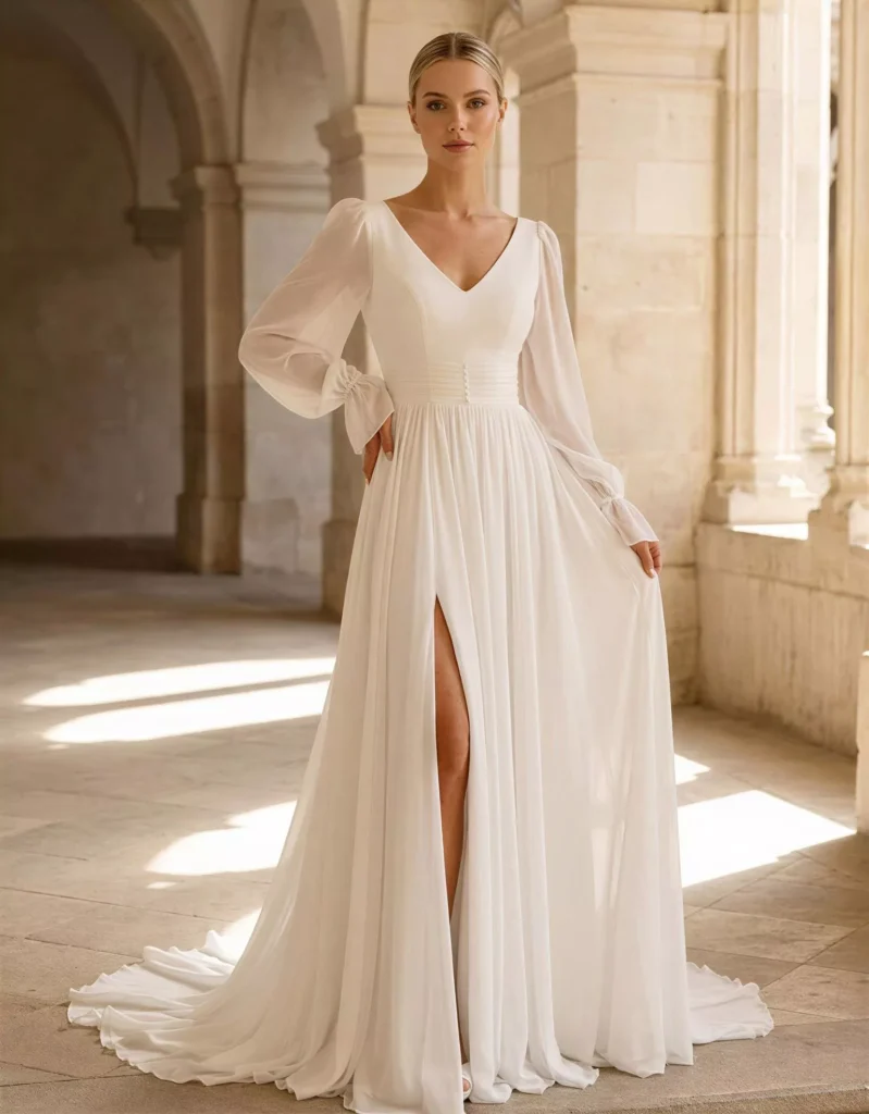 vestido-novia-lublin-atelierromance-crepé-escoteenv-espaldaenu-atelierdebodas