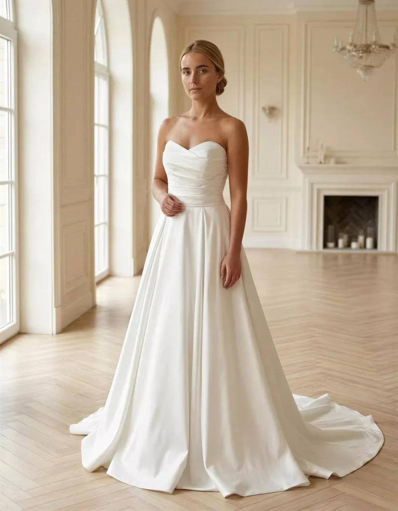 vestido-novia-lentina-atelieressential-crepé-escoteerecto-espaldarecta-frente-atelierdebodas