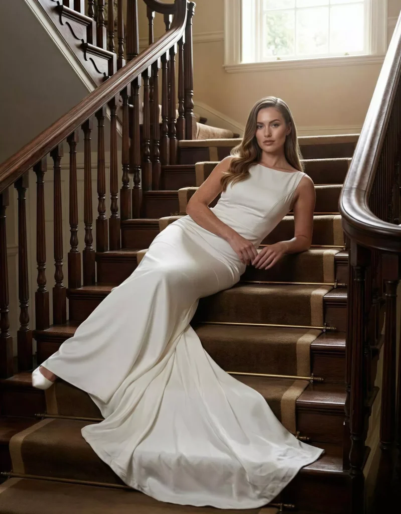 vestido-novia-hilla-atelierromance-satén-escotecerrado-espaldaenv-editorial-atelierdebodas