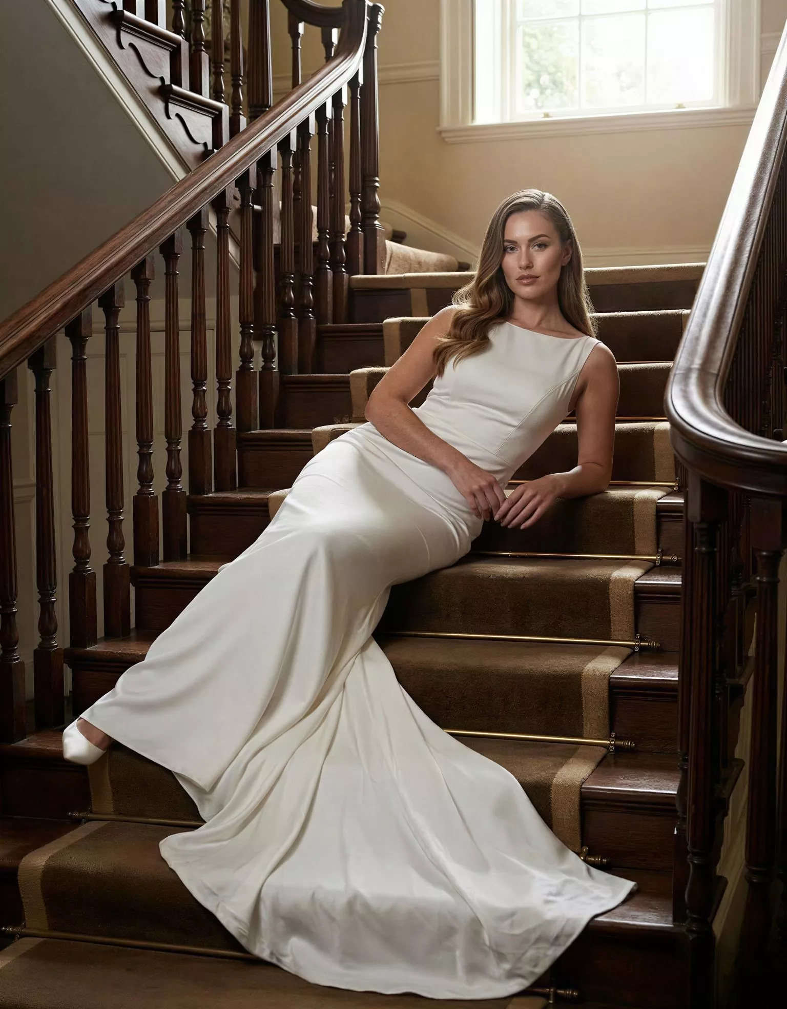 vestido-novia-hilla-atelierromance-satén-escotecerrado-espaldaenv-editorial-atelierdebodas