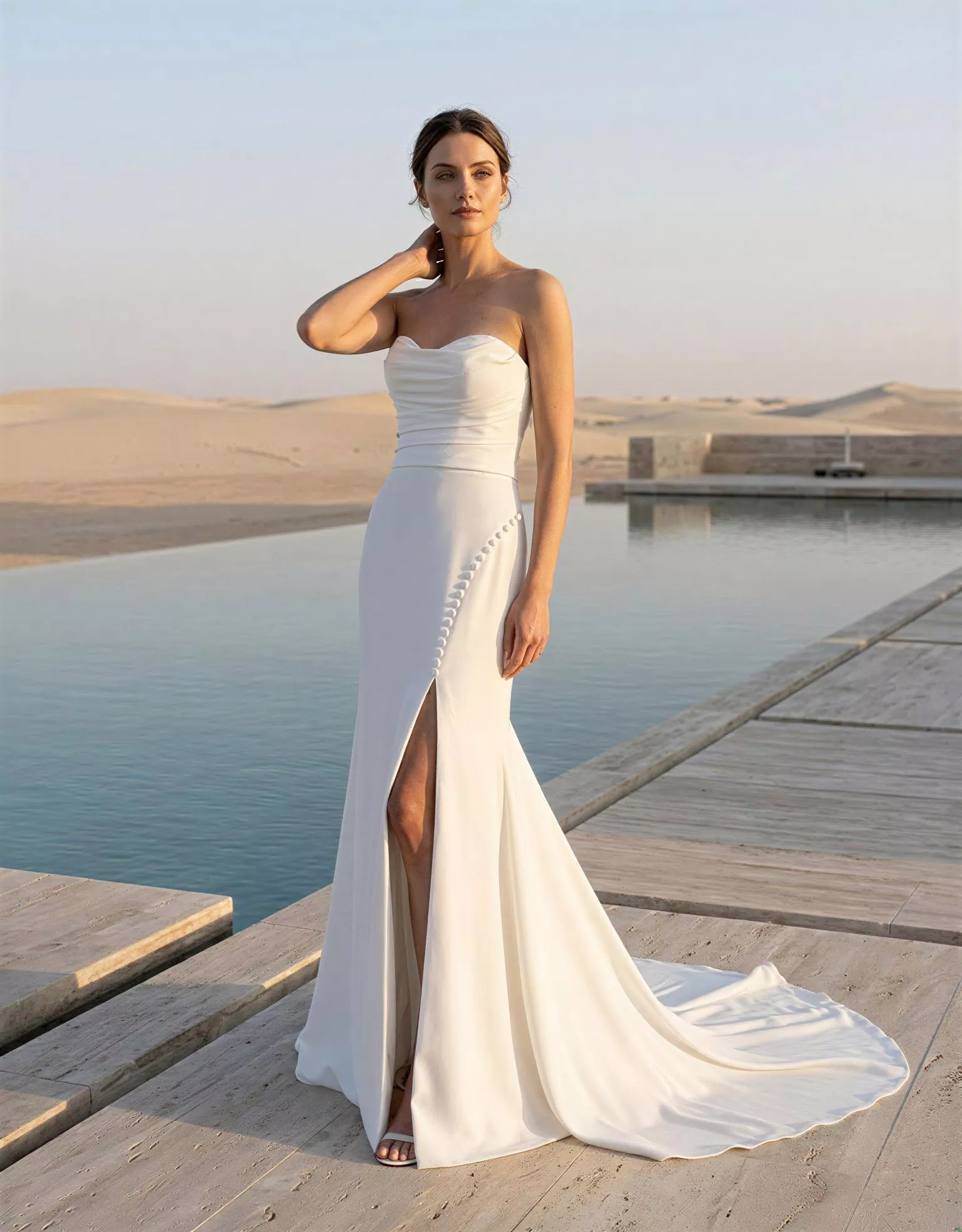 vestido-novia-pavise-atelierromance-satén-escotecorazón-espaldarecta-frente-atelierdebodas