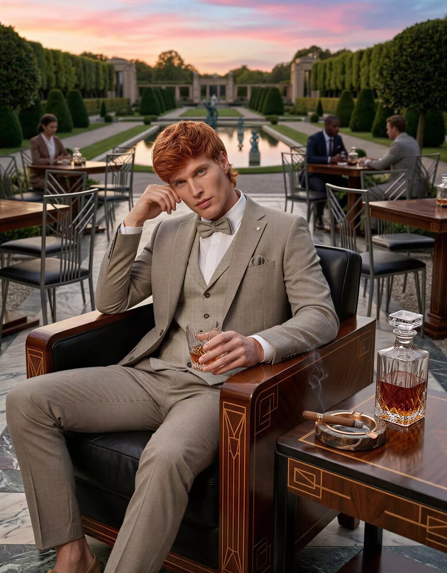 Traje de novio Harald, pose coctel, color gris visón, clásico, Atelier Masculini